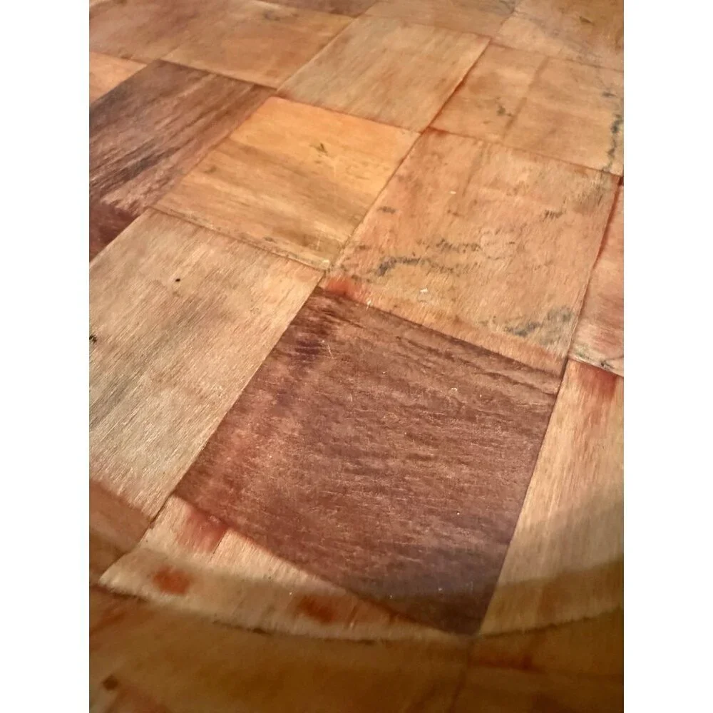 Vintage Wood Parquet Serving Tray